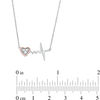Thumbnail Image 2 of 0.04 CT. T.W. Diamond Heart and Heartbeat Necklace in Sterling Silver and 10K Rose Gold