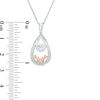 Thumbnail Image 2 of Unstoppable Love™ 0.116 CT. T.W. Diamond "MOM" Double Teardrop Pendant in Sterling Silver and 10K Rose Gold