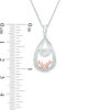Thumbnail Image 3 of Unstoppable Love™ 0.116 CT. T.W. Diamond &quot;MOM&quot; Double Teardrop Pendant in Sterling Silver and 10K Rose Gold