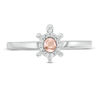Diamond Accent Turtle Stackable Ring in Sterling Silver and 10K Rose Gold