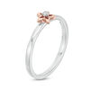 Thumbnail Image 2 of Diamond Accent Starfish Outline Stackable Ring in Sterling Silver and 10K Rose Gold