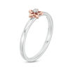 Diamond Accent Starfish Outline Stackable Ring in Sterling Silver and 10K Rose Gold