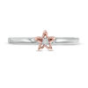 Thumbnail Image 3 of Diamond Accent Starfish Outline Stackable Ring in Sterling Silver and 10K Rose Gold