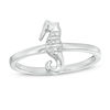 Thumbnail Image 0 of Diamond Accent Seahorse Stackable Ring in Sterling Silver