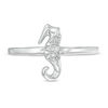 Thumbnail Image 3 of Diamond Accent Seahorse Stackable Ring in Sterling Silver