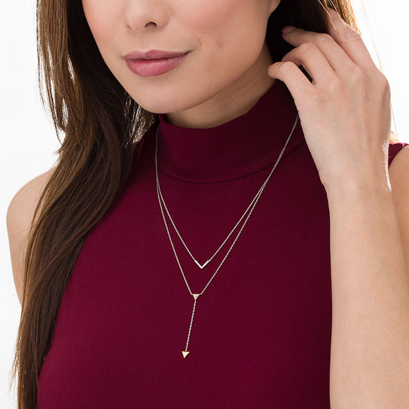 Double strand lariat discount necklace