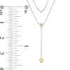 Thumbnail Image 3 of 0.115 CT. T.W. Diamond Chevron and Triangle Double Strand "Y" Necklace in Sterling Silver and 10K Gold- 21.5"