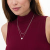 Thumbnail Image 2 of 0.065 CT. T.W. Diamond Bar and Disc with Star Double Strand Necklace in Sterling Silver - 20&quot;