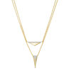 Thumbnail Image 1 of 0.085 CT. T.W. Diamond Triangle Double Strand Necklace in 10K Gold - 20"