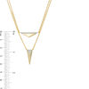 Thumbnail Image 3 of 0.085 CT. T.W. Diamond Triangle Double Strand Necklace in 10K Gold - 20"