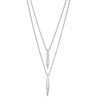 Thumbnail Image 1 of 0.115 CT. T.W. Diamond Linear Bar Double Strand Necklace in Sterling Silver - 20"