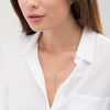 Thumbnail Image 2 of 0.115 CT. T.W. Diamond Linear Bar Double Strand Necklace in Sterling Silver - 20"