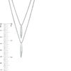 Thumbnail Image 2 of 0.115 CT. T.W. Diamond Linear Bar Double Strand Necklace in Sterling Silver - 20"