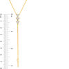 Thumbnail Image 2 of 0.085 CT. T.W. Diamond Triple Triangle "Y" Necklace in 10K Gold - 19.75"