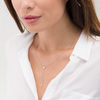 Thumbnail Image 2 of 0.065 CT. T.W. Diamond Triangle "Y" Necklace in Sterling Silver and 10K Gold - 19"