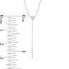 Thumbnail Image 2 of 0.065 CT. T.W. Diamond Triangle "Y" Necklace in Sterling Silver and 10K Gold - 19"