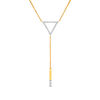Thumbnail Image 1 of 0.18 CT. T.W. Diamond Triangle Outline "Y" Necklace in 10K Gold - 19"
