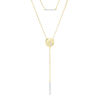 Thumbnail Image 0 of 0.085 CT. T.W. Diamond Bar and Disc with Star Double Strand Necklace in 10K Gold - 22"