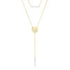 Thumbnail Image 1 of 0.085 CT. T.W. Diamond Bar and Disc with Star Double Strand Necklace in 10K Gold - 22"