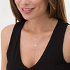 Thumbnail Image 2 of 0.085 CT. T.W. Diamond Bar and Disc with Star Double Strand Necklace in 10K Gold - 22"