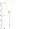 Thumbnail Image 2 of 0.085 CT. T.W. Diamond Bar and Disc with Star Double Strand Necklace in 10K Gold - 22"