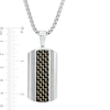 Thumbnail Image 2 of Men's Carbon Fiber Coin Stripe Dog Tag Pendant in Stainless Steel - 24"
