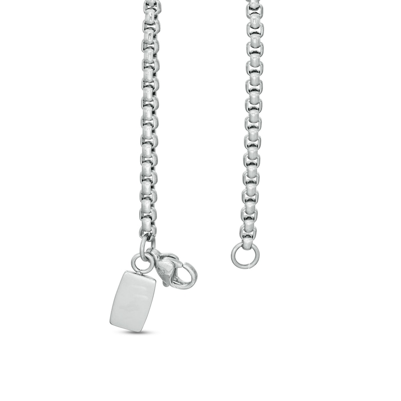 Main Image 3 of Men's Carbon Fiber Coin Stripe Dog Tag Pendant in Stainless Steel - 24"