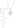 Thumbnail Image 2 of 7.0mm Lab-Created Blue Opal and White Sapphire Swirl Pendant in Sterling Silver