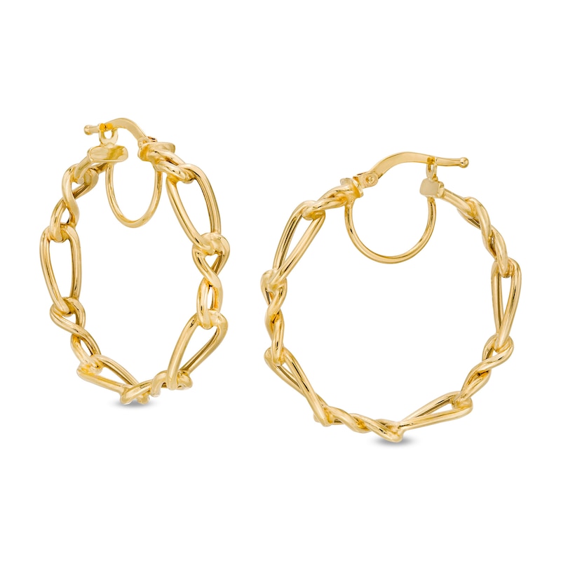 25.0mm Infinity and Oval Link Hoop Earrings in 14K Gold