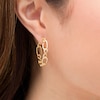 Thumbnail Image 1 of 25.0mm Infinity and Oval Link Hoop Earrings in 14K Gold