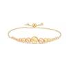 Thumbnail Image 1 of Diamond-Cut Beaded Bolo Bracelet in Hollow 14K Two-Tone Gold