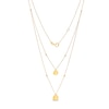 Thumbnail Image 0 of Italian Gold Flower Petal Off-Set Bead Station Double Strand Necklace in 14K Gold - 16.5"