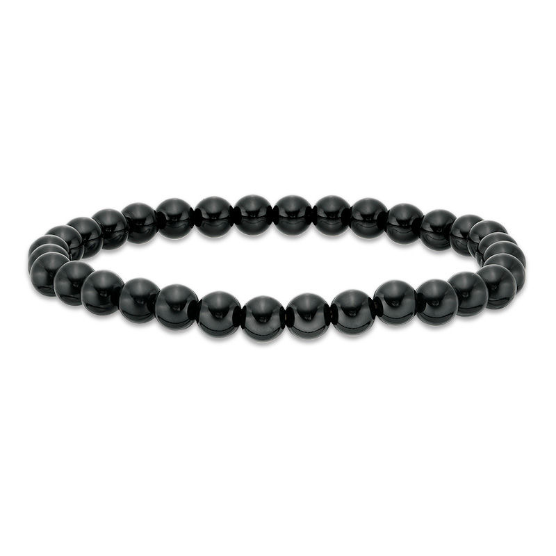 EFFY™ Collection Men's 6.0mm Onyx Bead Stretch Bracelet|Peoples Jewellers