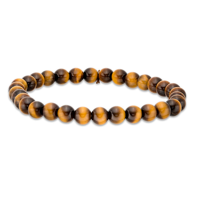 EFFY™ Collection Men's 6.0mm Tiger's Eye Bead Stretch Bracelet|Peoples Jewellers
