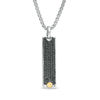 Thumbnail Image 1 of EFFY™ Collection Men's Black Spinel Panther Accent Dog Tag Pendant in Sterling Silver and 18K Gold - 22"