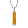 Thumbnail Image 1 of EFFY™ Collection Men's Rectangle Tiger's Eye Panther Accent Dog Tag Pendant in Sterling Silver and 18K Gold - 22"