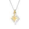 Thumbnail Image 0 of EFFY™ Collection Men's North Star Charm and Cut-Out Diamond-Shaped Pendant in Sterling Silver and 18K Gold Plate - 22"