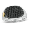 Thumbnail Image 0 of EFFY™ Collection Men's Black Spinel Panther Accent Signet Ring in Sterling Silver and 14K Gold