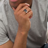 Thumbnail Image 1 of EFFY™ Collection Men's Black Spinel Panther Accent Signet Ring in Sterling Silver and 14K Gold