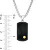 Thumbnail Image 2 of EFFY™ Collection Men's Rectangle Onyx Bevelled Edge Panther Accent Dog Tag Pendant in Sterling Silver and 18K Gold - 22"