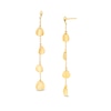 Flower Petal Station Chain Drop Earrings in 14K Gold