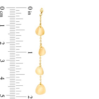Flower Petal Station Chain Drop Earrings in 14K Gold