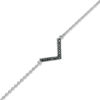 Thumbnail Image 0 of 0.04 CT. T.W. Black Diamond "V" Anklet in Sterling Silver - 10"