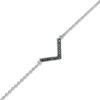 Thumbnail Image 1 of 0.04 CT. T.W. Black Diamond "V" Anklet in Sterling Silver - 10"
