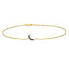 Thumbnail Image 0 of Black Diamond Accent Crescent Moon Anklet in Sterling Silver with 14K Gold Plate - 10"