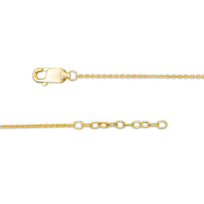 Black Diamond Accent Crescent Moon Anklet in Sterling Silver with 14K Gold Plate - 10"