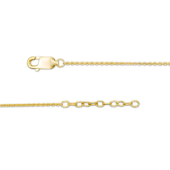 Black Diamond Accent Crescent Moon Anklet in Sterling Silver with 14K Gold Plate - 10"