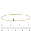 Thumbnail Image 3 of Black Diamond Accent Crescent Moon Anklet in Sterling Silver with 14K Gold Plate - 10"