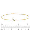 Thumbnail Image 4 of Black Diamond Accent Crescent Moon Anklet in Sterling Silver with 14K Gold Plate - 10"