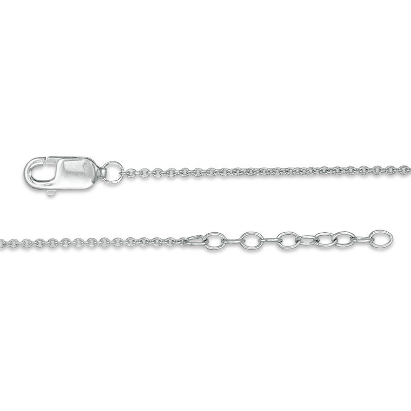 0.067 CT. T.W. Diamond Heart Outline Anklet in Sterling Silver - 10"